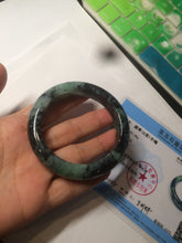 Load image into Gallery viewer, 55.5mm Certified Type A 100% Natural dark green/blue/black Jadeite Jade bangle AZ48-9770
