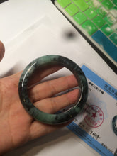 Load image into Gallery viewer, 55.5mm Certified Type A 100% Natural dark green/blue/black Jadeite Jade bangle AZ48-9770
