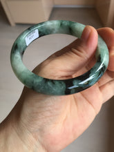 Load image into Gallery viewer, 58.9mm Certified Type A 100% Natural suny green dark green Jadeite Jade bangle BP32-8237
