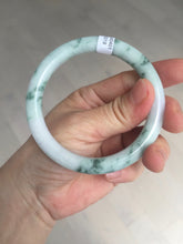 Load image into Gallery viewer, 58mm certificated Type A 100% Natural light green/purple with green floating flowers round cut Jadeite Jade bangle AS81-3018
