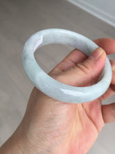 Load image into Gallery viewer, 57mm Certified type A 100% Natural light green white Jadeite bangle AX141-0794
