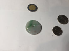 Load image into Gallery viewer, 27.8/6.1mm Type A 100% Natural sunny green light purple red Jadeite Jade Safety Guardian Button donuts Pendant group BP108
