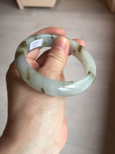 Load image into Gallery viewer, 57mm Certified type A 100% Natural icy watery light green brown The illusionary world Jadeite bangle BL116-9434

