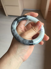 Load image into Gallery viewer, 卖了  56.2mm Certified 100% natural Type A black/white(wuji) chubby round cut jadeite jade bangle BP31-5844
