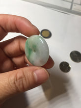 Load image into Gallery viewer, 27.8/6.1mm Type A 100% Natural sunny green light purple red Jadeite Jade Safety Guardian Button donuts Pendant group BP108
