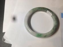 Load image into Gallery viewer, 60mm certified 100% natural type A sunny green white  jadeite jade bangle BG1-1730
