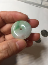 Load image into Gallery viewer, 27.8/6.1mm Type A 100% Natural sunny green light purple red Jadeite Jade Safety Guardian Button donuts Pendant group BP108
