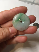 Load image into Gallery viewer, 27.8/6.1mm Type A 100% Natural sunny green light purple red Jadeite Jade Safety Guardian Button donuts Pendant group BP108
