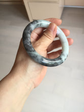 Load image into Gallery viewer, 卖了  56.2mm Certified 100% natural Type A black/white(wuji) chubby round cut jadeite jade bangle BP31-5844
