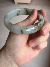 Load image into Gallery viewer, 57mm Certified type A 100% Natural icy watery light green brown The illusionary world Jadeite bangle BL116-9434
