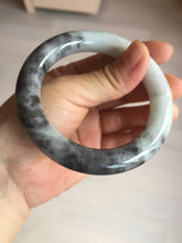 Load image into Gallery viewer, 卖了  56.2mm Certified 100% natural Type A black/white(wuji) chubby round cut jadeite jade bangle BP31-5844
