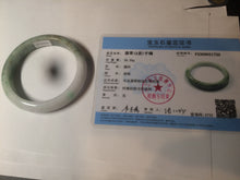 Load image into Gallery viewer, 60mm certified 100% natural type A sunny green white  jadeite jade bangle BG1-1730
