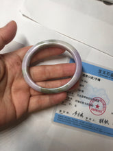 Load image into Gallery viewer, 50mm certified  100% natural Type A brown green/purple oval  jadeite jade bangle PB161-1095
