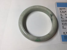 Load image into Gallery viewer, 56.8mm certified Type A 100% Natural sunny green light green Jadeite Jade bangle D140-4008
