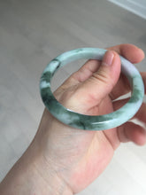 Load image into Gallery viewer, 58mm 100% natural type A certified dark green/purple jadeite jade bangle B120-3024
