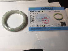 Load image into Gallery viewer, 56.8mm certified Type A 100% Natural sunny green light green Jadeite Jade bangle D140-4008
