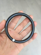 Load image into Gallery viewer, 62mm 100% Natural dark green/black meteorite Stellar Night sky slim round cut nephrite bangle HF111-1265
