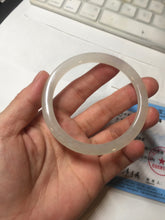 Load image into Gallery viewer, 57mm certified 100% natural type A icy watery white beige flat jadeite bangle PD25-5814
