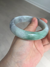 Load image into Gallery viewer, 60.2mm certified type A 100% Natural green/black/red chubby Jadeite Jade bangle B119-9123
