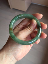 Load image into Gallery viewer, 55.5mm Certified Type A 100% Natural oily dark green(老油青)/gray Jadeite bangle BG227-3215

