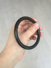 Load image into Gallery viewer, 62mm 100% Natural dark green/black meteorite Stellar Night sky slim round cut nephrite bangle HF111-1265
