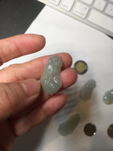 Load image into Gallery viewer, 100% Natural clear sunny green gray  jadeite jade golden fish Pendant group BP109
