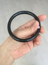 Load image into Gallery viewer, 62mm 100% Natural dark green/black meteorite Stellar Night sky slim round cut nephrite bangle HF111-1265
