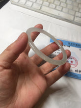 Load image into Gallery viewer, 57mm certified 100% natural type A icy watery white beige flat jadeite bangle PD25-5814
