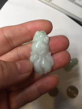 Load image into Gallery viewer, 100% Natural clear sunny green gray  jadeite jade golden fish Pendant group BP109
