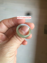 Load image into Gallery viewer, 100% natural type A dark green/green jadeite jade band ring AZ91
