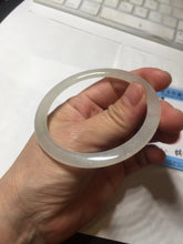 Load image into Gallery viewer, 57mm certified 100% natural type A icy watery white beige flat jadeite bangle PD25-5814
