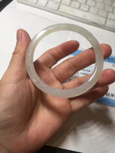 Load image into Gallery viewer, 57mm certified 100% natural type A icy watery white beige flat jadeite bangle PD25-5814
