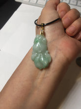 Load image into Gallery viewer, 100% Natural clear sunny green gray  jadeite jade golden fish Pendant group BP109
