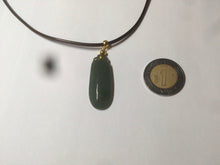 Load image into Gallery viewer, 100% Natural dark green blessed melon Jadeite Jade pendant AQ70
