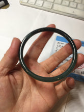 Load image into Gallery viewer, 59.8mm Certified Type A 100% Natural dark green/blue/gray Guatemala slim round cut Jadeite bangle PD174-2486
