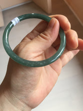 Load image into Gallery viewer, 56.2mm Certified Type A 100% Natural icy watery dark green/blue/gray/black slim round cut Guatemala Jadeite bangle BP30-7049
