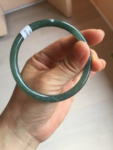 Load image into Gallery viewer, 56.2mm Certified Type A 100% Natural icy watery dark green/blue/gray/black slim round cut Guatemala Jadeite bangle BP30-7049
