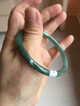 Load image into Gallery viewer, 56.2mm Certified Type A 100% Natural icy watery dark green/blue/gray/black slim round cut Guatemala Jadeite bangle BP30-7049
