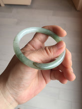 Load image into Gallery viewer, 54mm Certified type A 100% Natural light green round cut Jadeite bangle BM80-0416
