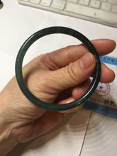 Load image into Gallery viewer, 59.8mm Certified Type A 100% Natural dark green/blue/gray Guatemala slim round cut Jadeite bangle PD174-2486
