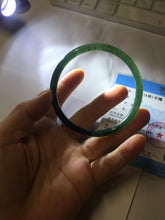 Load image into Gallery viewer, 59.8mm Certified Type A 100% Natural dark green/blue/gray Guatemala slim round cut Jadeite bangle PD174-2486
