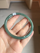 Load image into Gallery viewer, 61mm Certified Type A 100% Natural icy watery dark green/blue/gray/black slim round cut Guatemala Jadeite bangle BP29-7056
