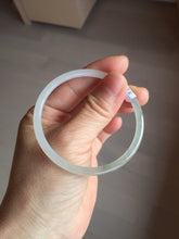 Load image into Gallery viewer, 54.5mm Certified Type A 100% Natural icy watery white/light green/light purple flat slim Jadeite Jade bangle BG224-8576
