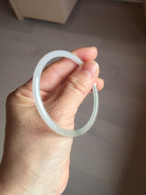 Load image into Gallery viewer, 54.5mm Certified Type A 100% Natural icy watery white/light green/light purple flat slim Jadeite Jade bangle BG224-8576
