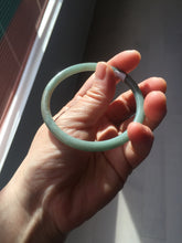 Load image into Gallery viewer, 55mm Certified Type A 100% Natural light green/blue slim round cut Guatemala Jadeite bangle BS51-4645
