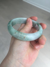 Load image into Gallery viewer, 60.3mm certified type A 100% Natural green/red chubby Jadeite Jade bangle B117-9131
