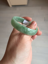 Load image into Gallery viewer, 57.5mm Certified type A 100% Natural light green round cut Jadeite bangle BM79-0414
