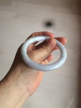 Load image into Gallery viewer, 54mm Certified type A 100%  Natural white/light purple round cut Jadeite bangle AC77-0319
