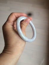 Load image into Gallery viewer, 54mm Certified type A 100%  Natural white/light purple round cut Jadeite bangle AC77-0319
