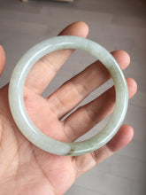 Load image into Gallery viewer, 57mm Certified type A 100% Natural light green round cut Jadeite bangle BM78-0419
